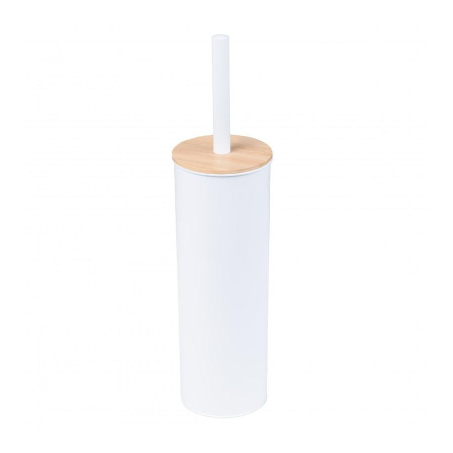 Szczotka do wc toalety łazienki zamknięta bambus biała - yoka
