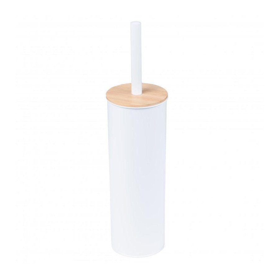 Szczotka do wc toalety łazienki zamknięta bambus biała - yoka