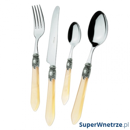 Zestaw sztućców w kartonowym opakowaniu 24 cz. Casa Bugatti Oxford perłowy