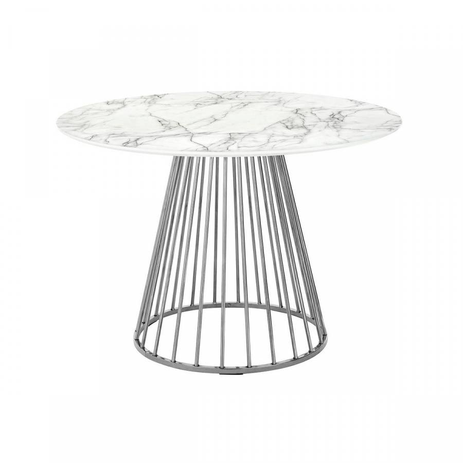 Stół GLAM MARBLE - MDF, chromowana podstawa