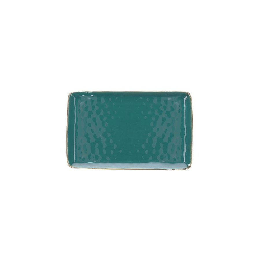 Zestaw 4 tac prostokątnych concerto ottanio - niebiesko-zielony, 20 x 13 cm