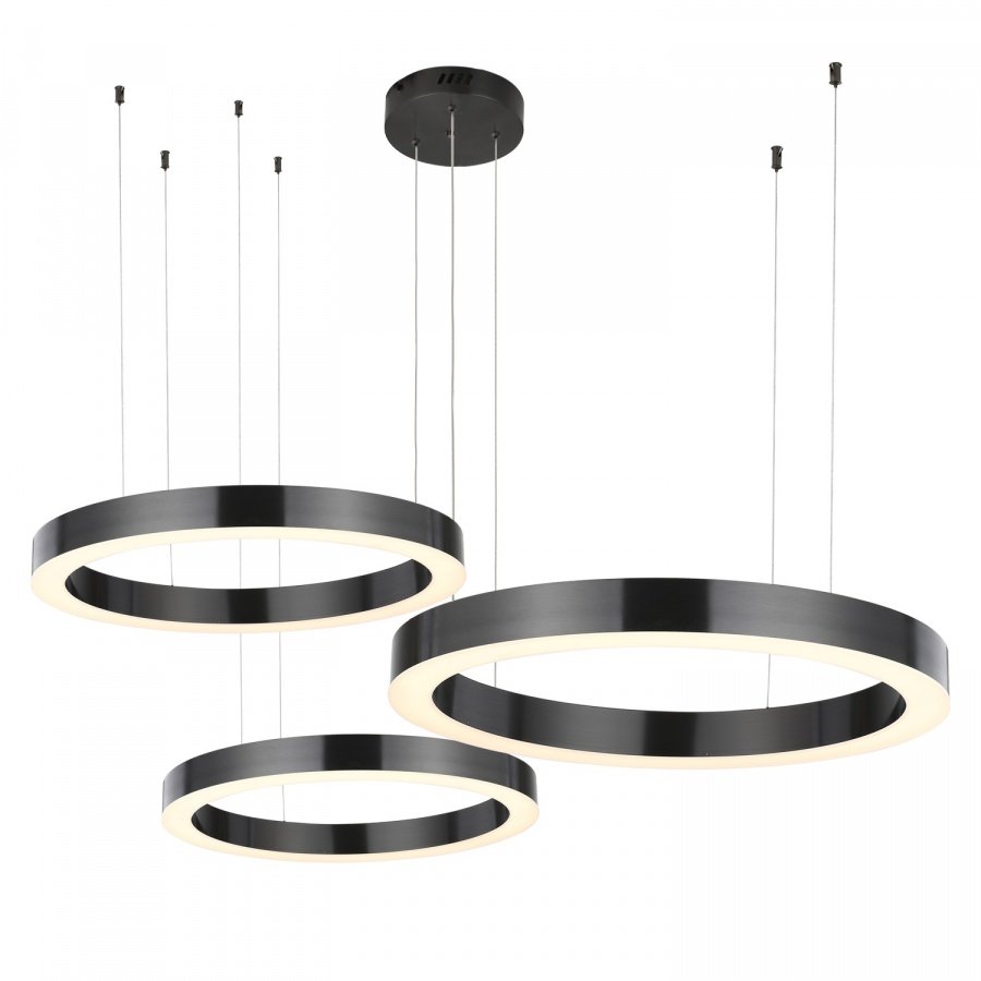 Lampa wisząca circle 40+60+80 led tytanowa na 1 podsufitce