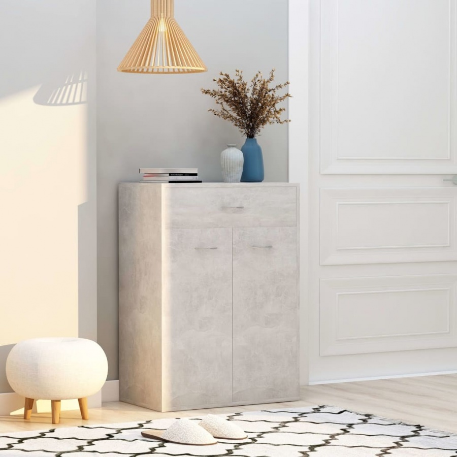 Szafka na buty, szara, 60x35x84 cm, płyta wiórowa