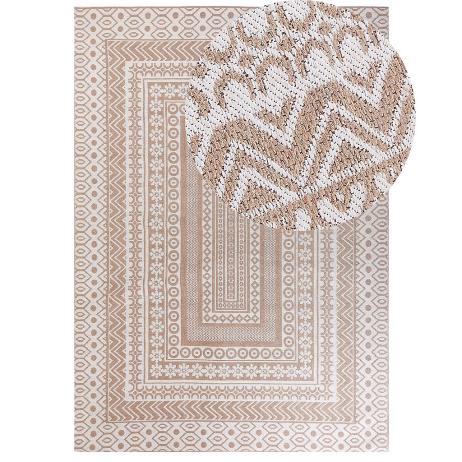 Dywan 160 x 230 cm beżowo-biały baglar