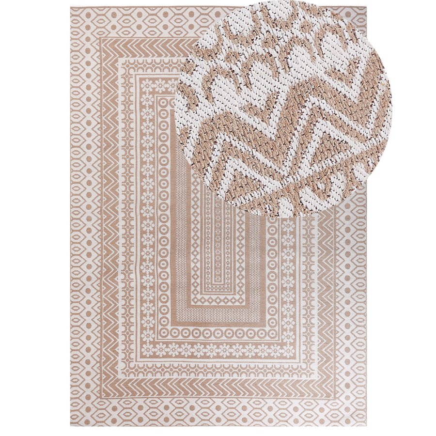 Dywan 160 x 230 cm beżowo-biały baglar