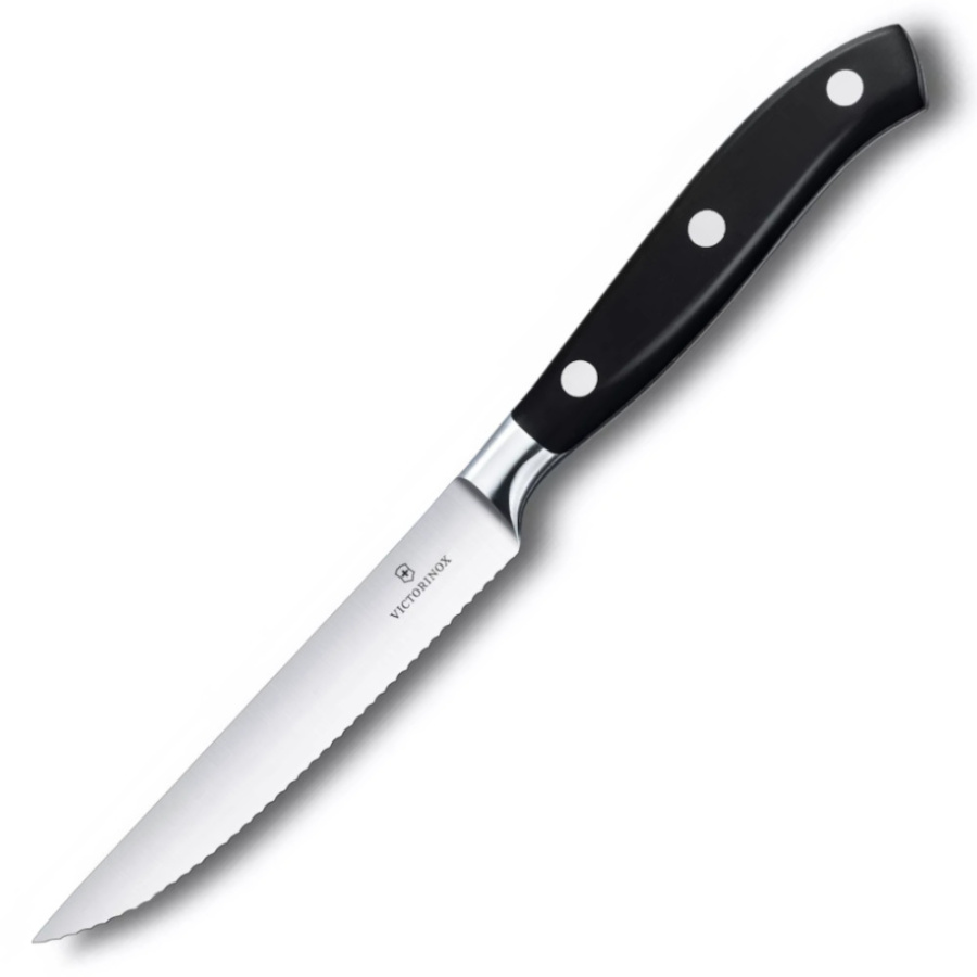 Victorinox - grand maitre - nóż do steków kuty - ząbkowane ostrze - 12 cm - czarny