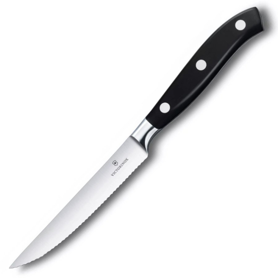 Victorinox - grand maitre - nóż do steków kuty - ząbkowane ostrze - 12 cm - czarny