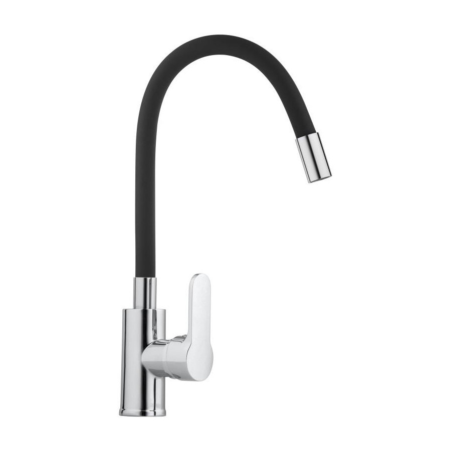 Bateria kuchenna stojąca elastyczna wylewka kran czarny