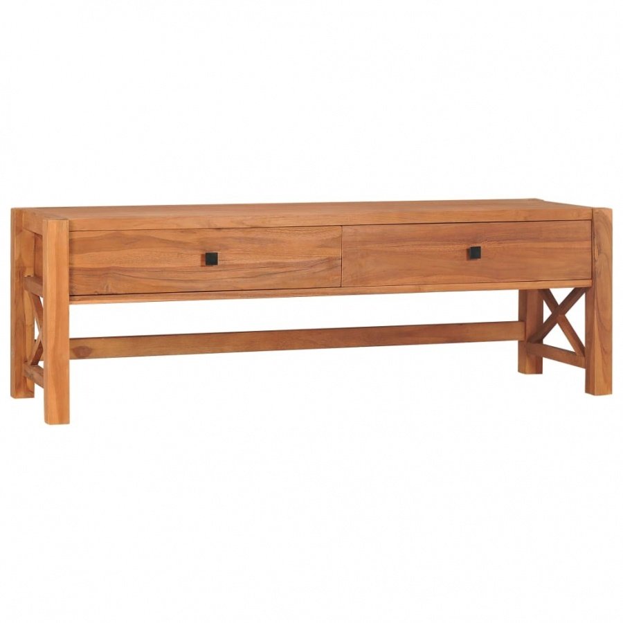 Biurko z 2 szufladami, 140x40x75 cm, drewno tekowe z odzysku