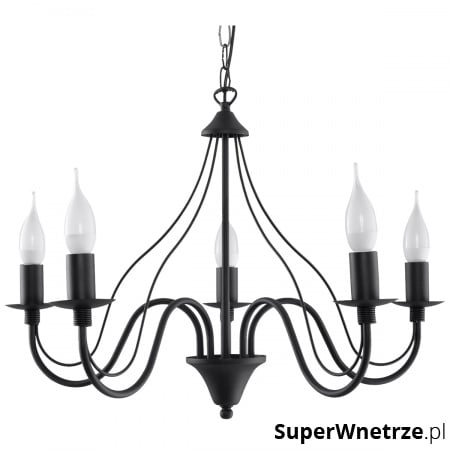Lampa wisząca Sollux Lighting Minerwa5 czarna