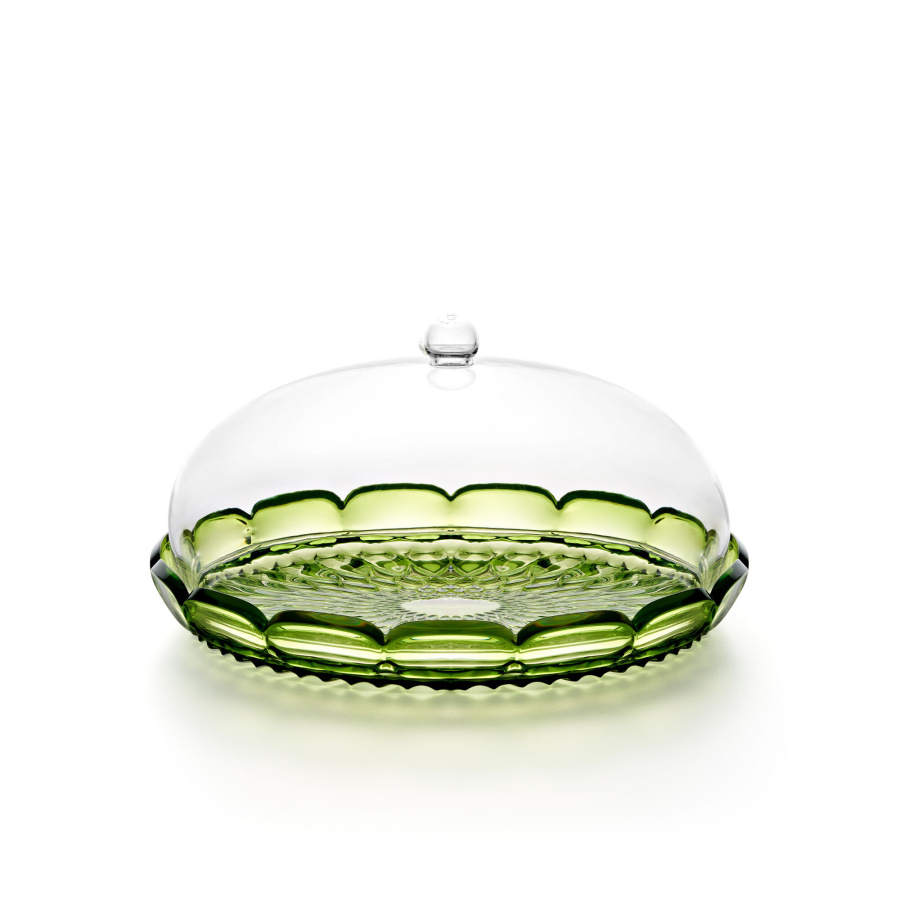 Mała, okrągła patera - zielona