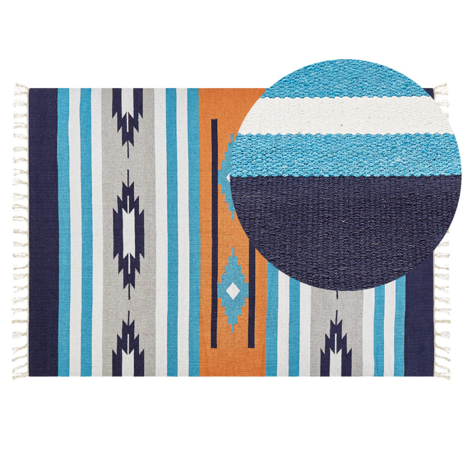 Dywan bawełniany kilim 140 x 200 cm wielokolorowy noratus