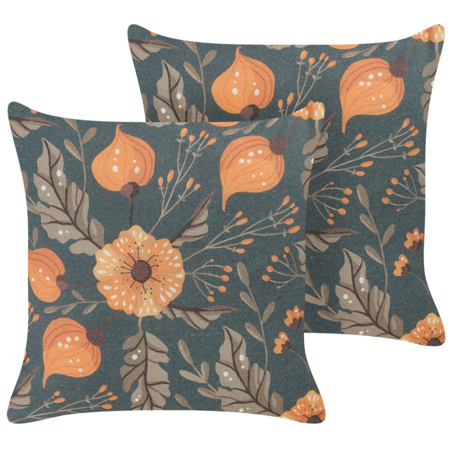Zestaw 2 poduszek wzór kwiatowy sotol 45 x 45 cm kolorowy