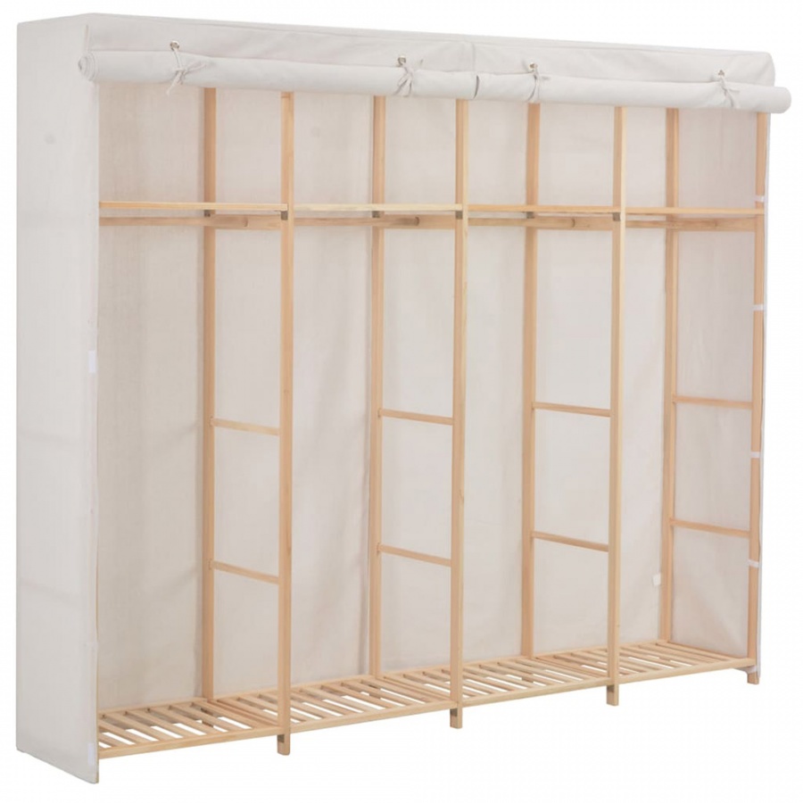 Szafa, biała, 200x40x170 cm, materiałowa