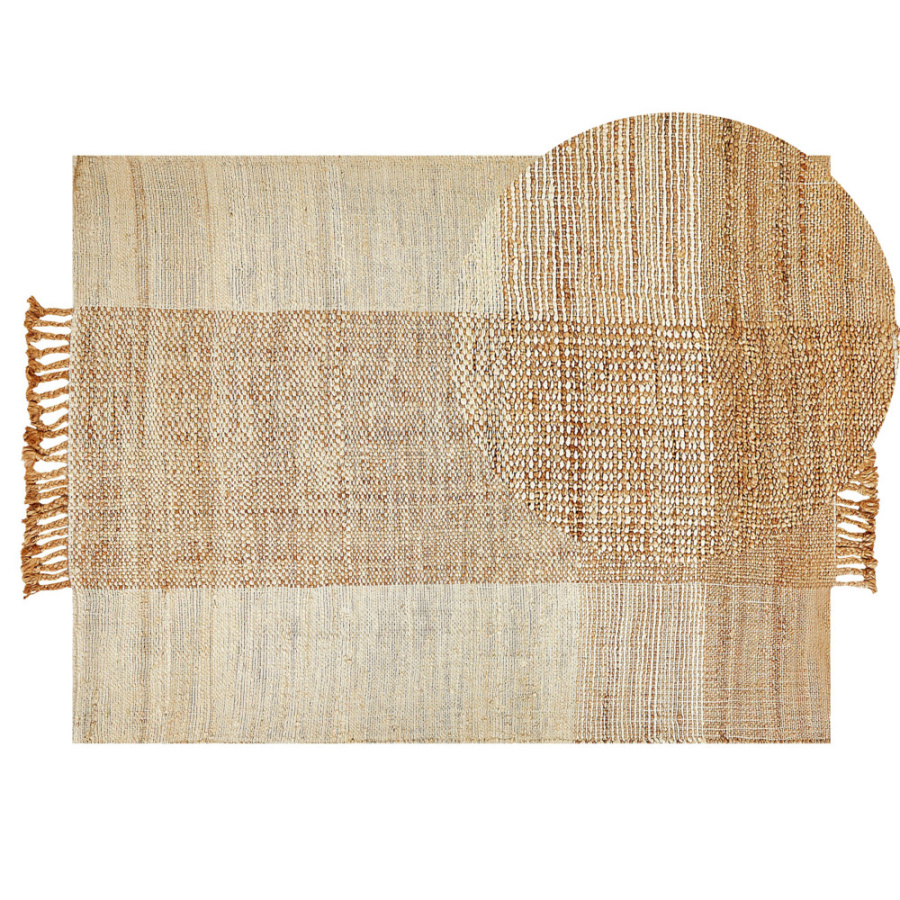 Dywan z juty 140 x 200 cm beżowy hamzalar