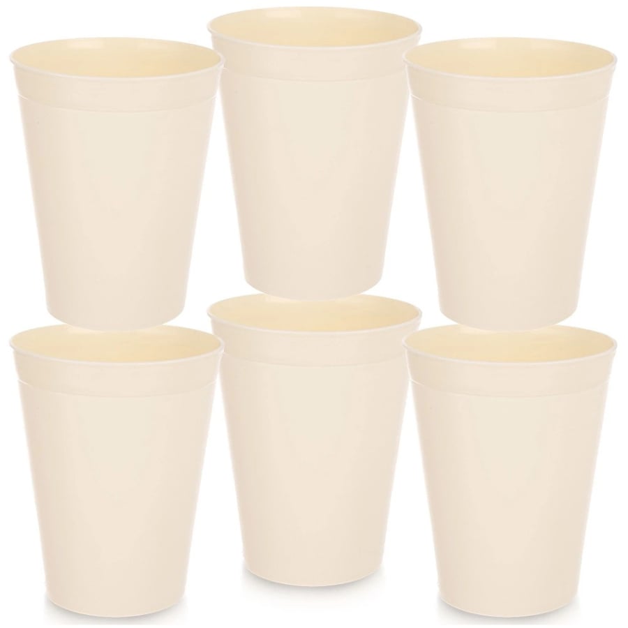 Kubki plastikowe kremowe SANDY 300 ml 6 szt.