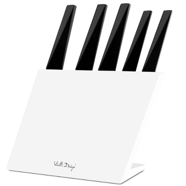 Zestaw 5 noży w bloku VOLO z powłoką nieprzywierającą biały