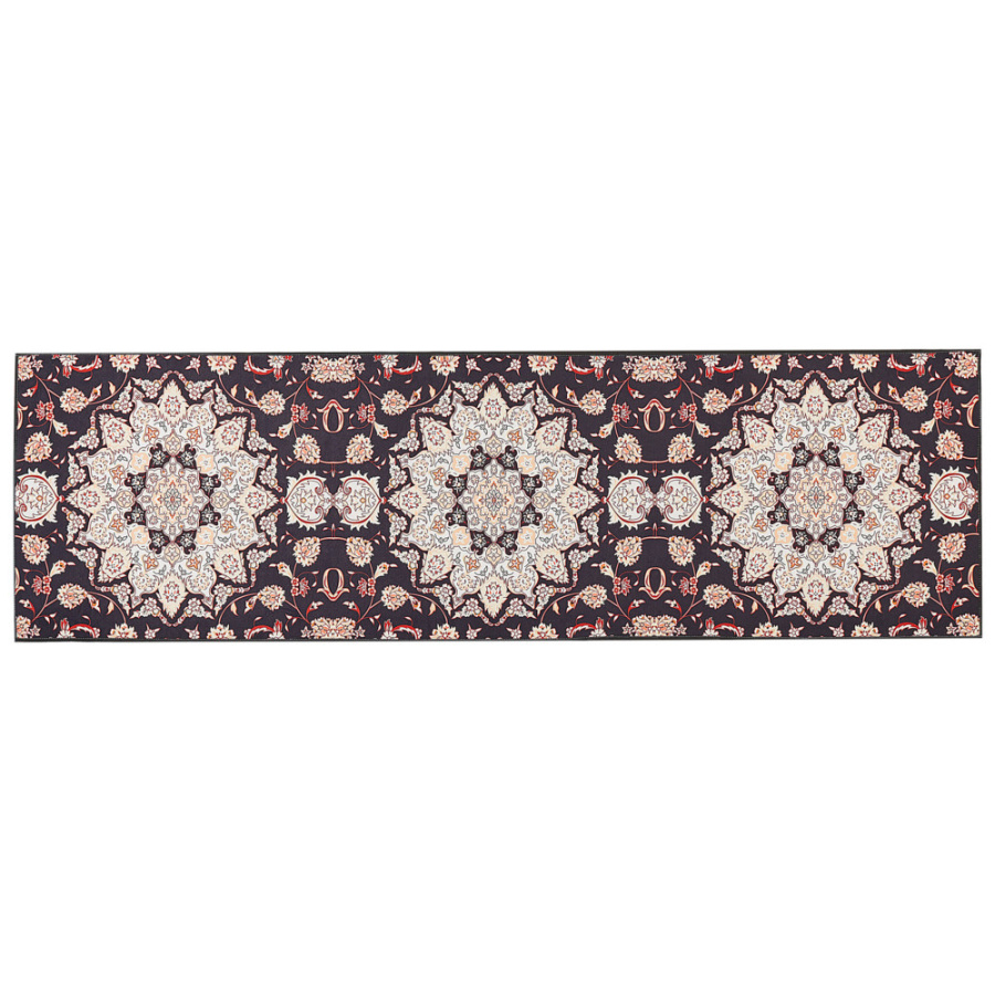 Dywan 60 x 200 cm czarno-beżowy aritas