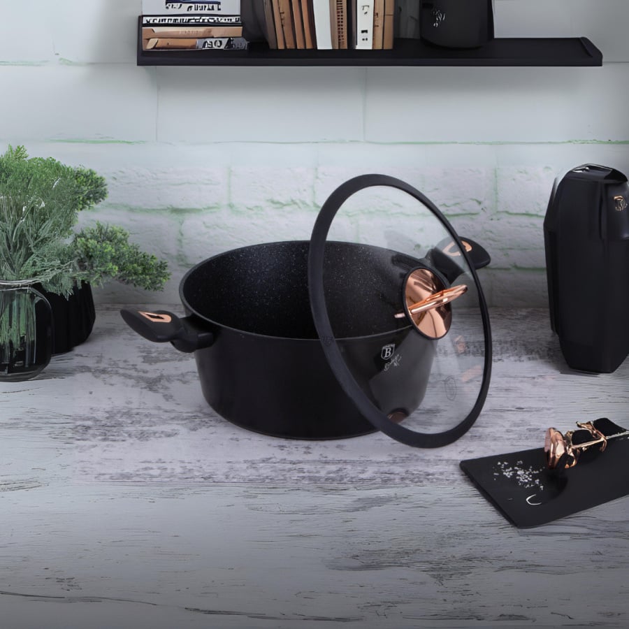 Garnek 6L z pokrywką 28cm BerlingerHaus BH-1931 Black Rose