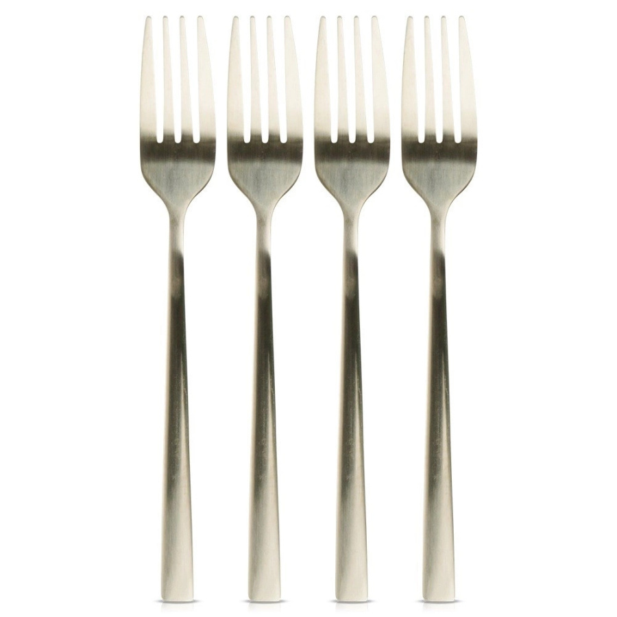 Widelczyki deserowe stalowe złote 4 szt.