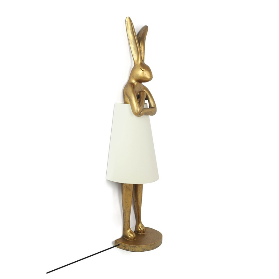 Kare lampa podłogowa rabbit 150 cm biała / złota