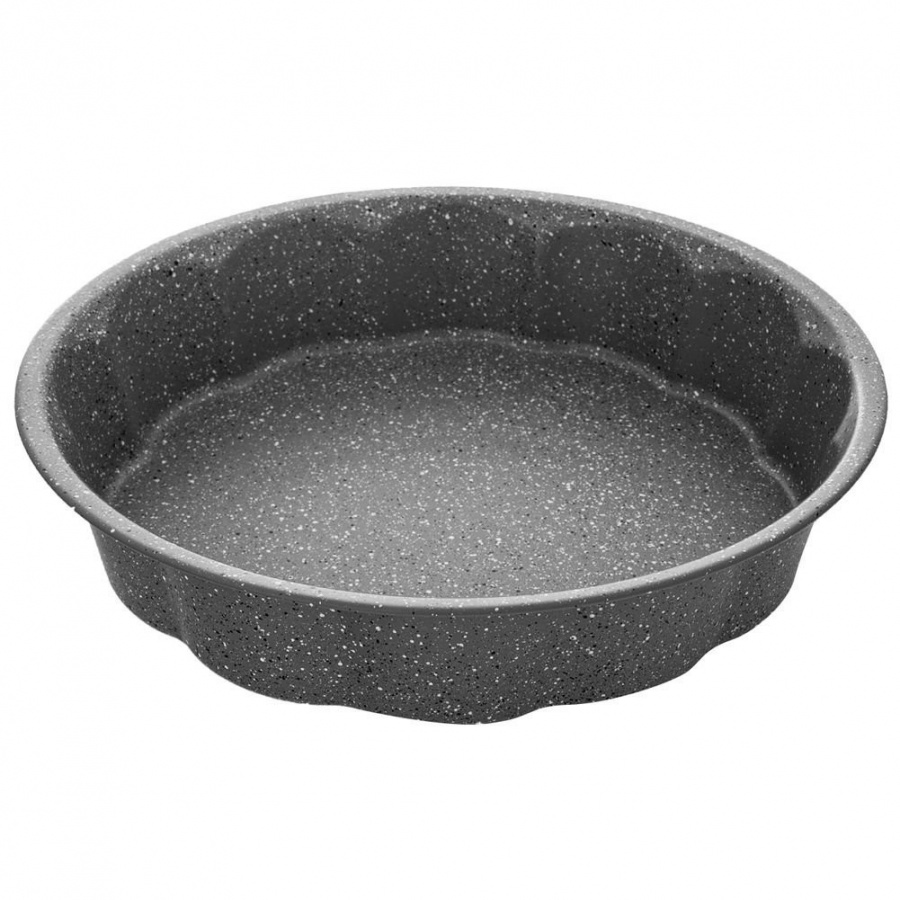 Forma do pieczenie, blacha, do ciasta, pizzy, zapiekania, okrągła, granitowa, GRANDE, 28,5 cm