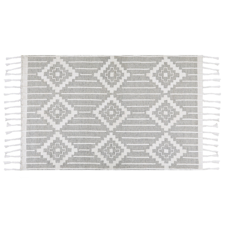 Dywan zewnętrzny 140 x 200 cm szaro-biały tabiat