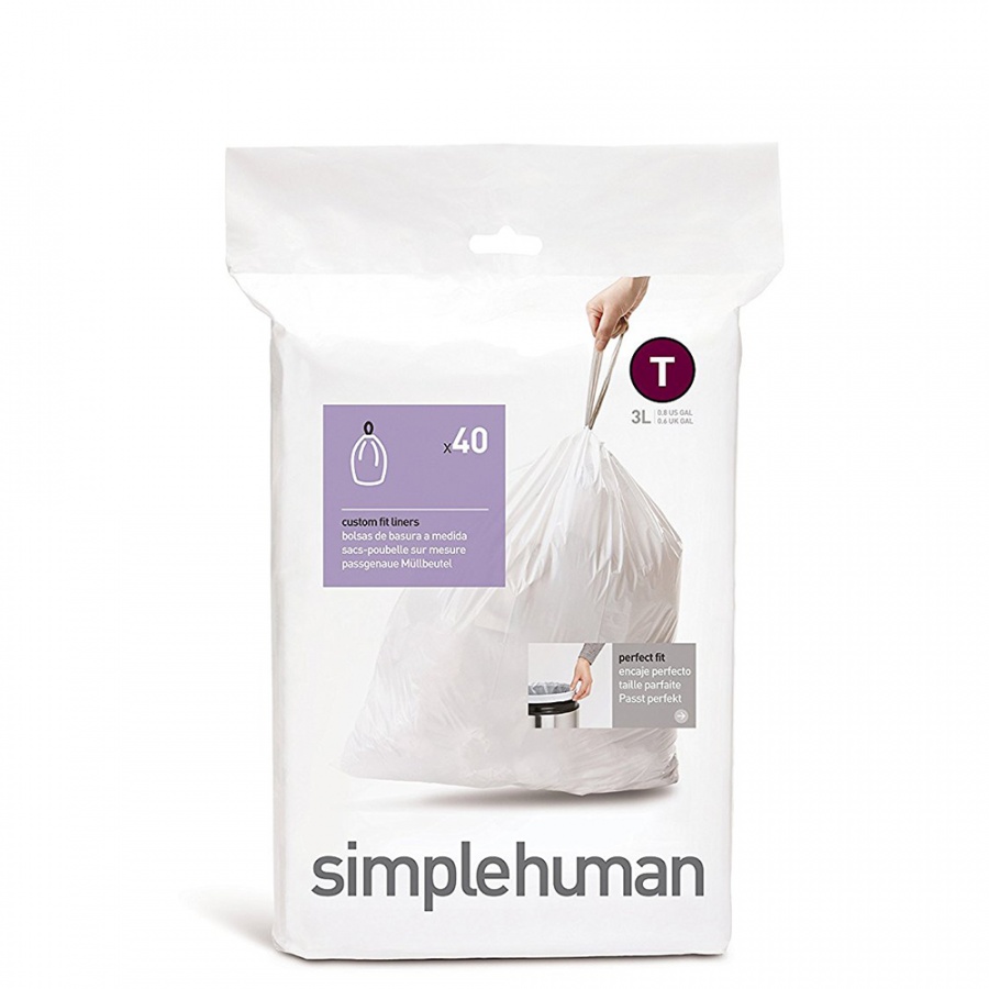 Worki na śmieci 3L 40 szt. rozm. T Simplehuman białe