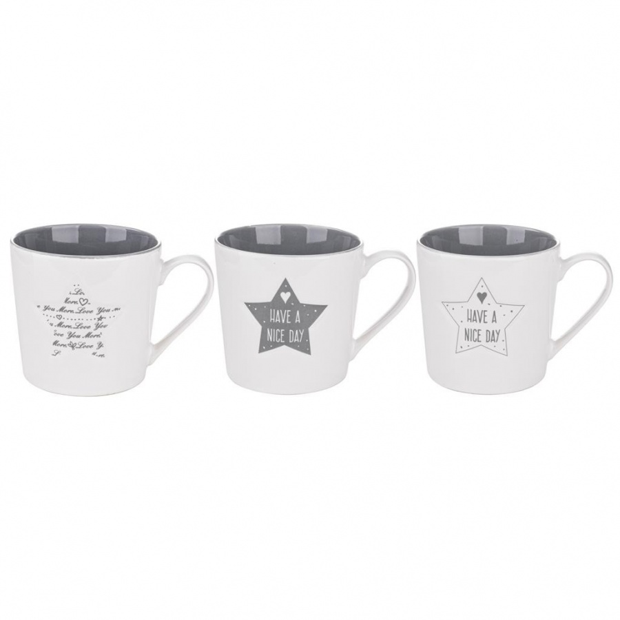 Kubek 380 ml Grey Stars