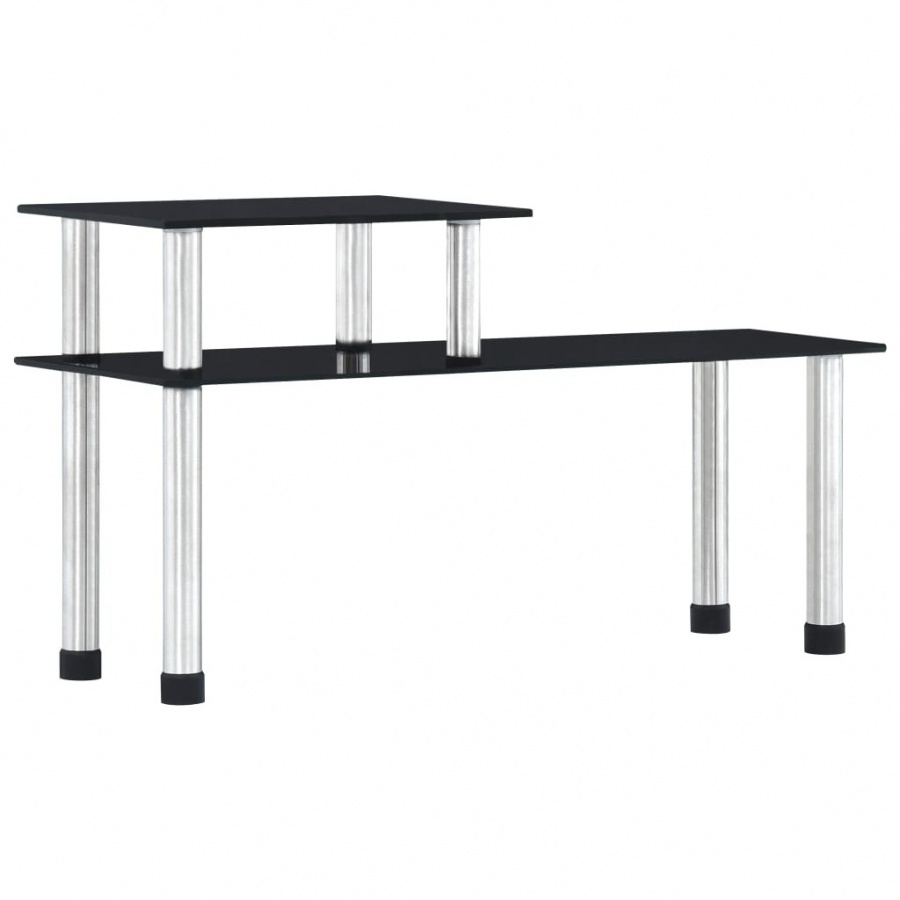 Półka kuchenna czarne hartowane szkło 45x16x26 cm