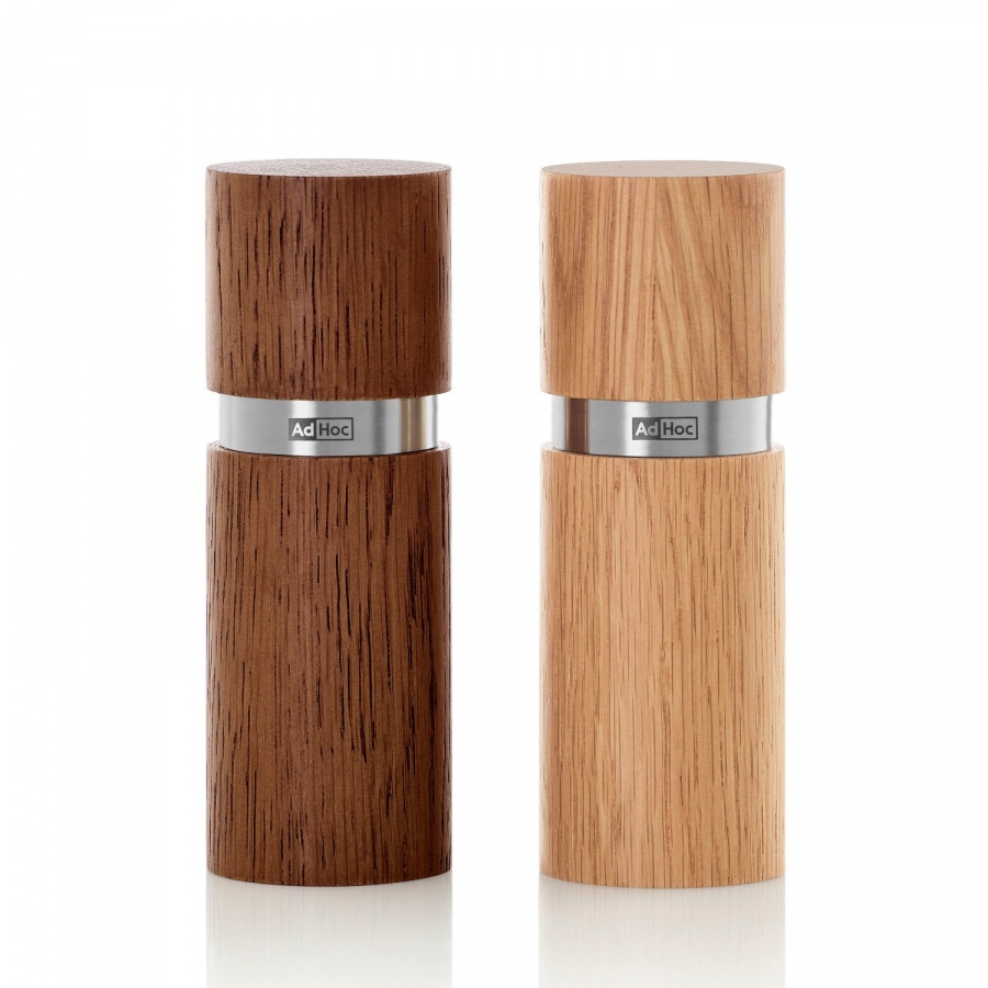 Zestaw młynków do pieprzu i soli textura xs jasny/ciemny dąb