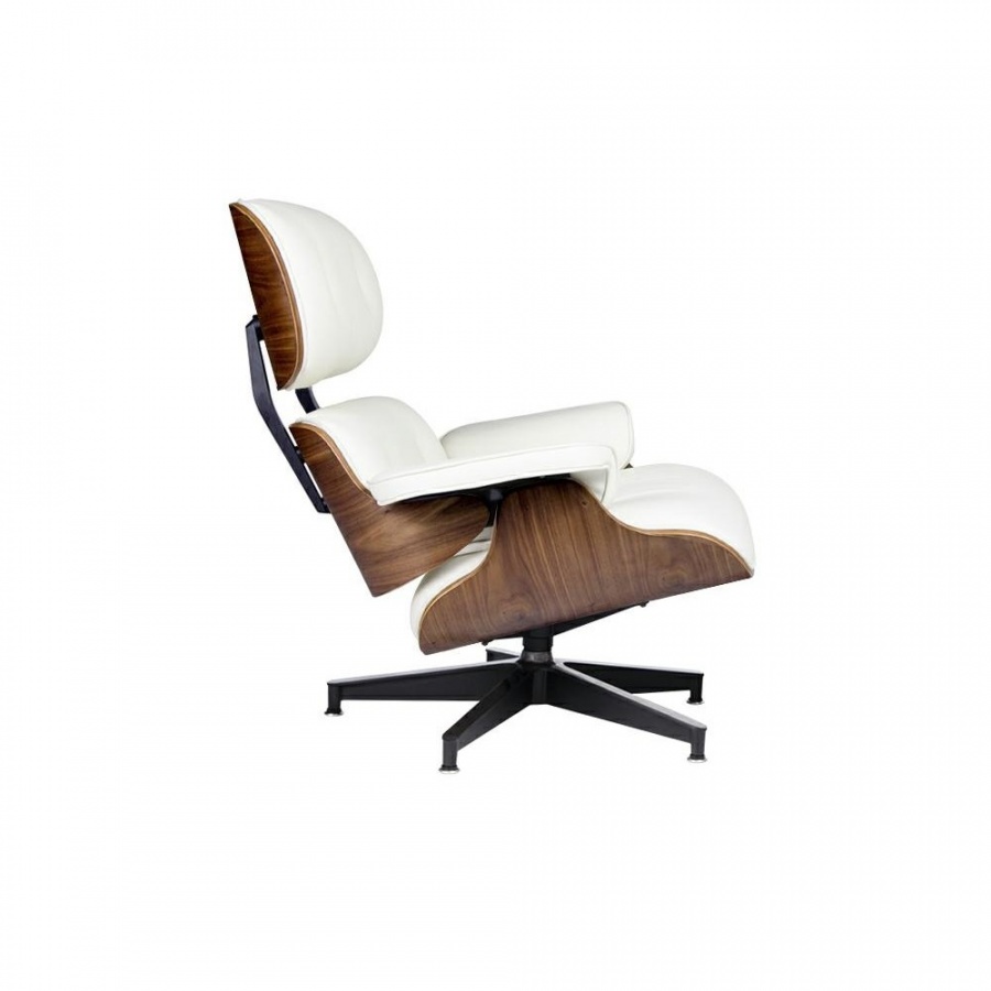 Fotel lounge hm premium szeroki biały - orzech