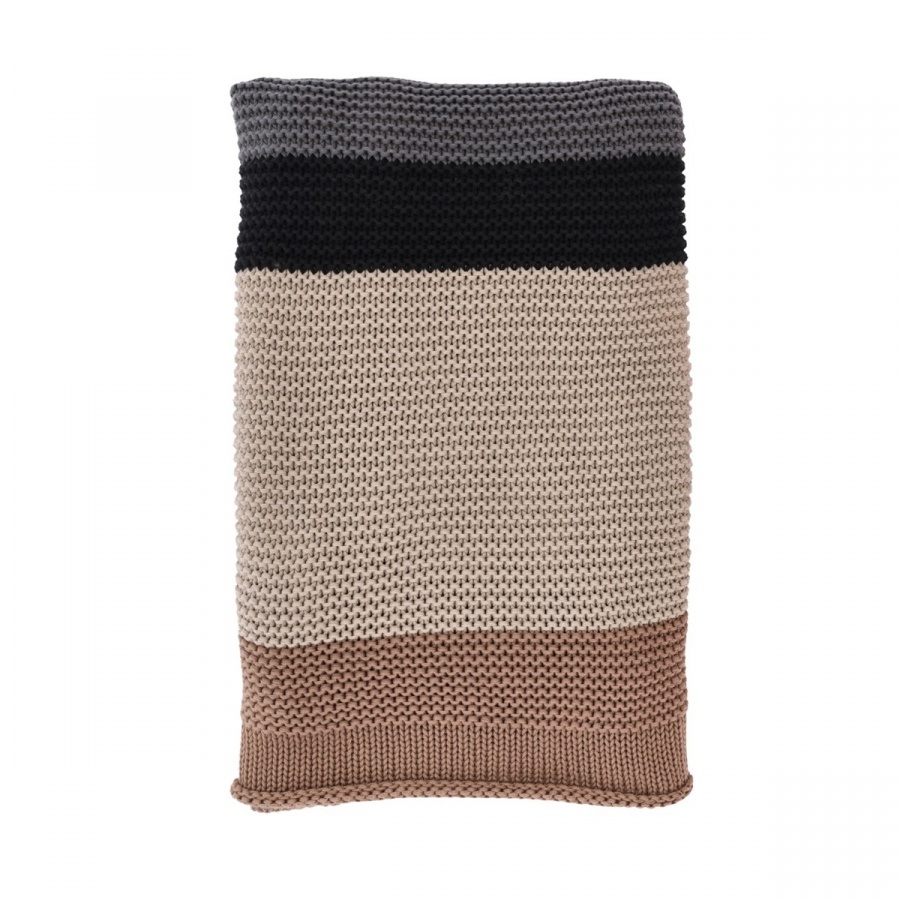 Narzuta 130 x 170 cm bold knit brown/grey 26723