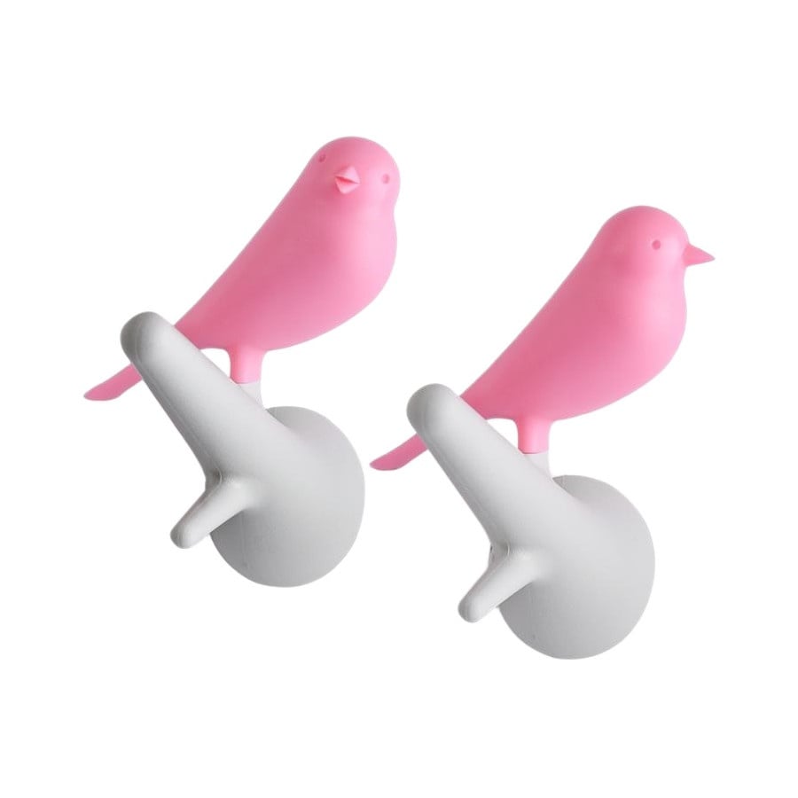 Wieszaki Ptaki biały/różowy 10067WP