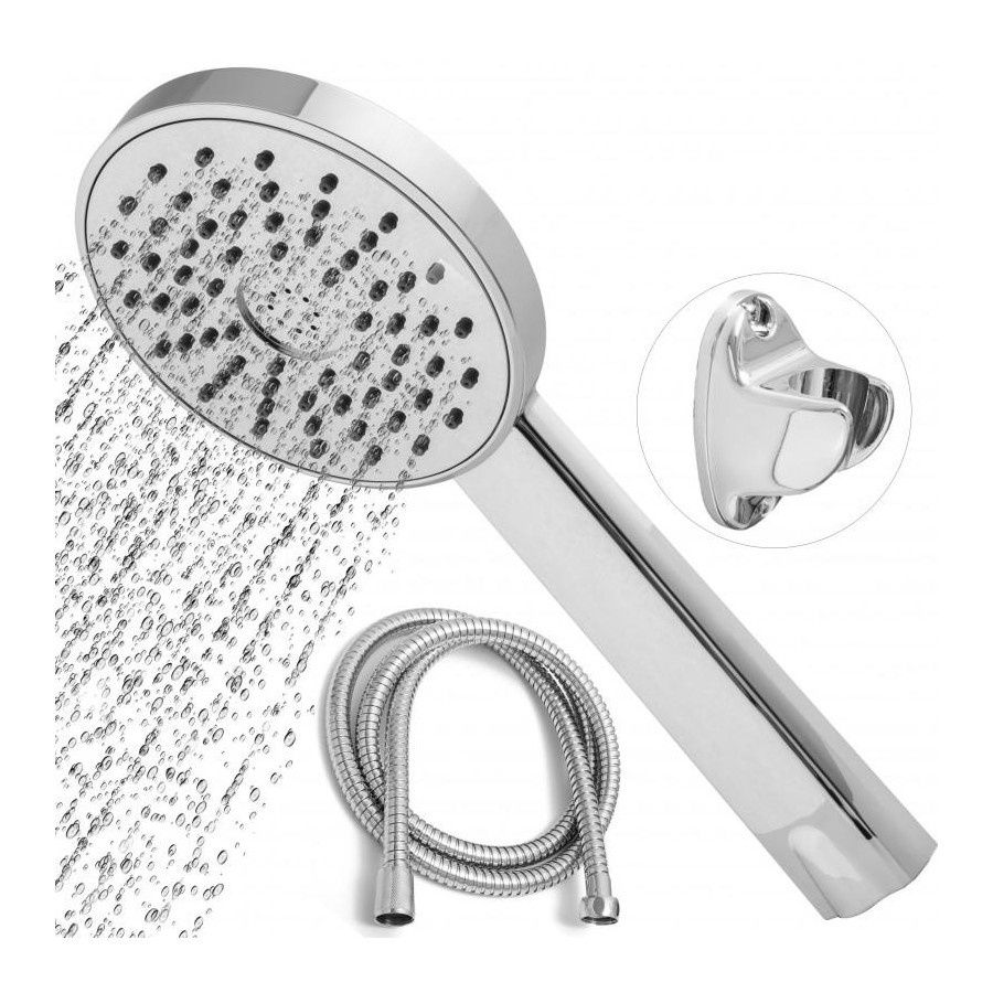 Słuchawka prysznicowa ZESTAW z wężem okrągła CHROM