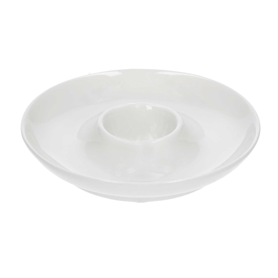 Zestaw 6 talerzyków do jajek uova - biały, 12 cm