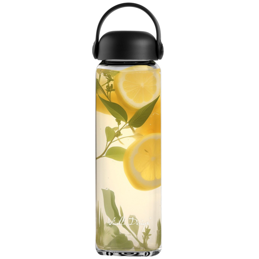 Szklana butelka na wodę fuori 540 ml czarna 30237