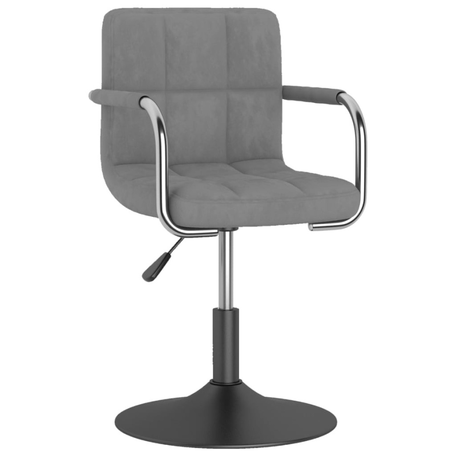 Krzesło stołowe, jasnoszare, obite aksamitem