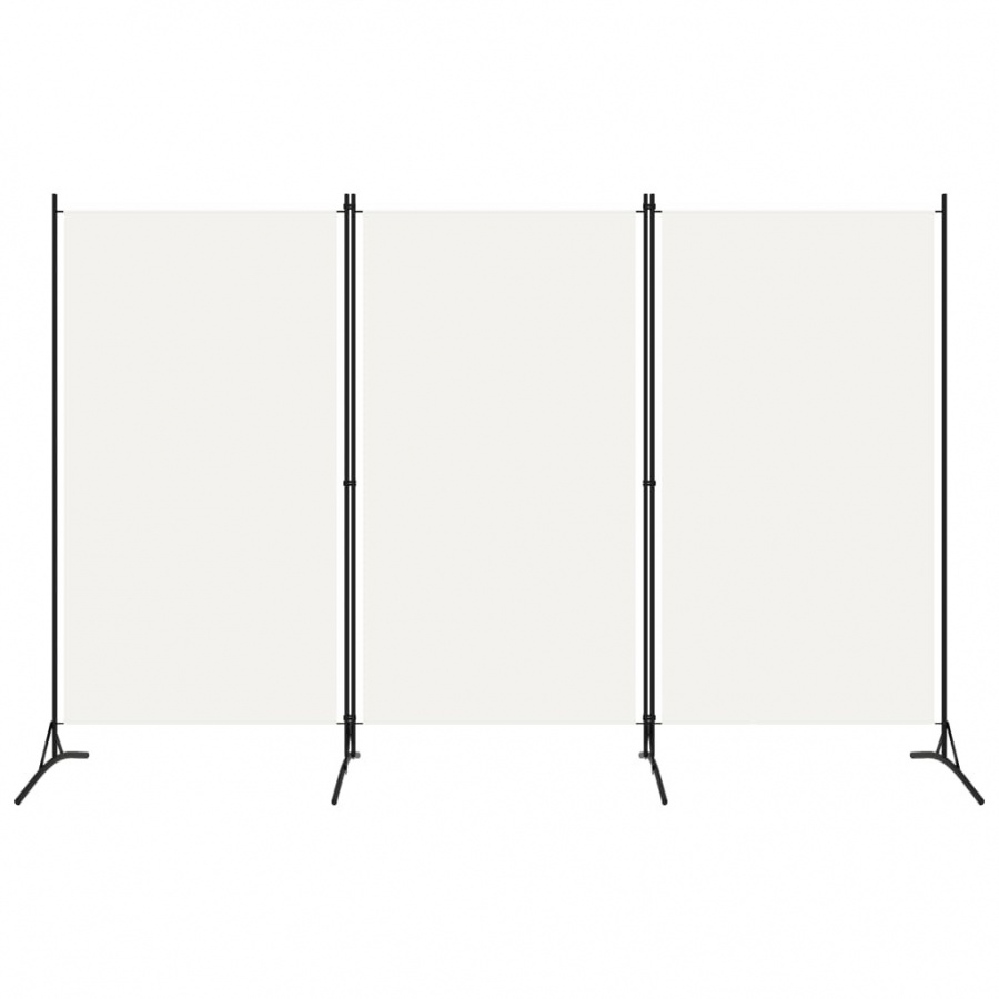 Parawan 3-panelowy, kremowy, 260 x 180 cm