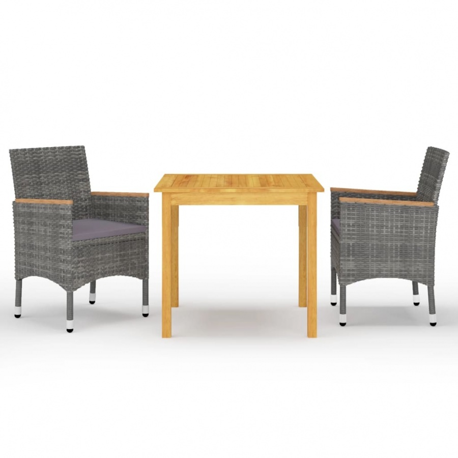 3-częściowy zestaw mebli ogrodowych, szary