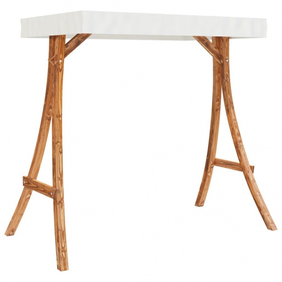 Rama do huśtawki, kremowe zadaszenie, świerk w kolorze teku