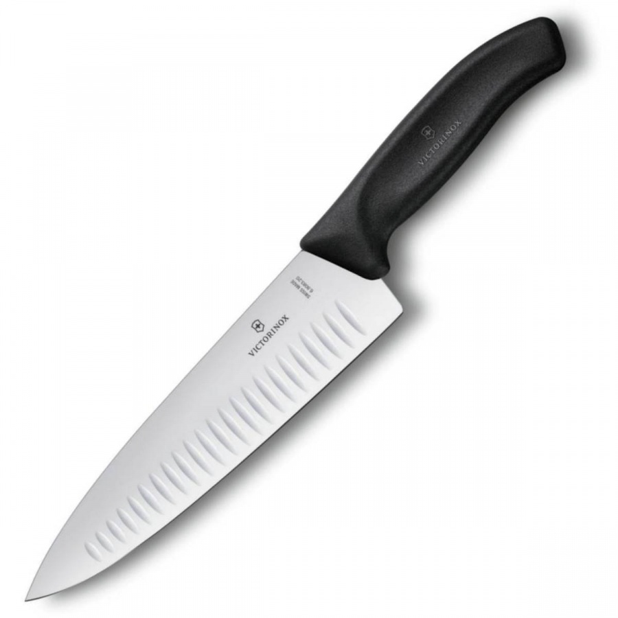 Victorinox - swiss classic - nóż do porcjowania z ryflowanym ostrzem - 20 cm - czarny