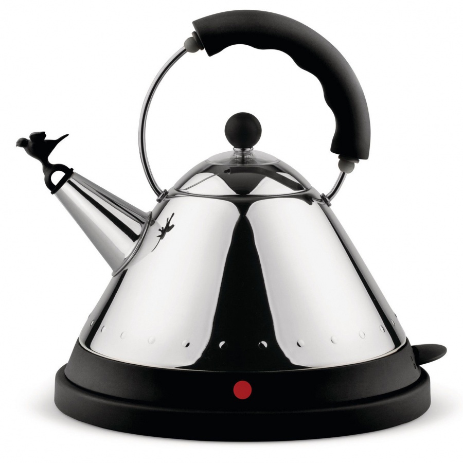 czajnik elektryczny, bezprzewodowy, czarny uchwyt, ptaszek