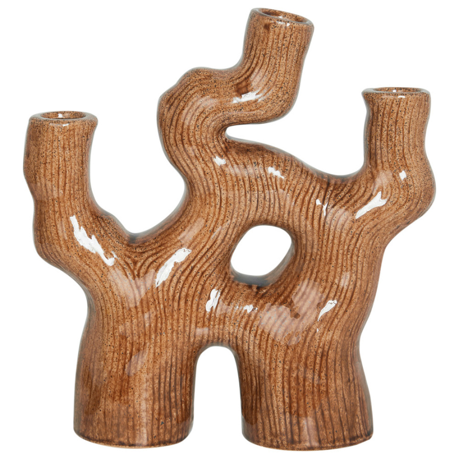 Wazon na kwiaty barbus kamionka brązowy