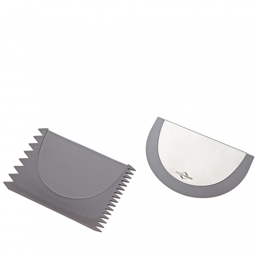 łopatki do ciasta, 2 szt., stal nierdzewna/silikon/tworzywo sztuczne, 12 x 8,5 cm