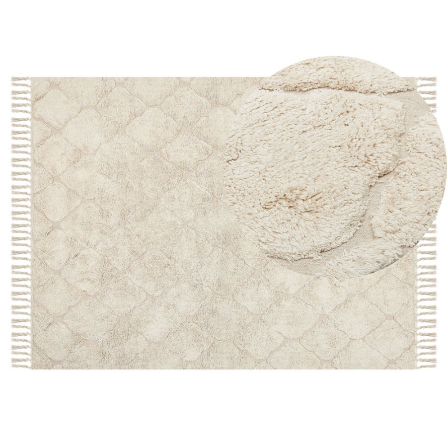 Dywan bawełniany 140 x 200 cm beżowy silchar