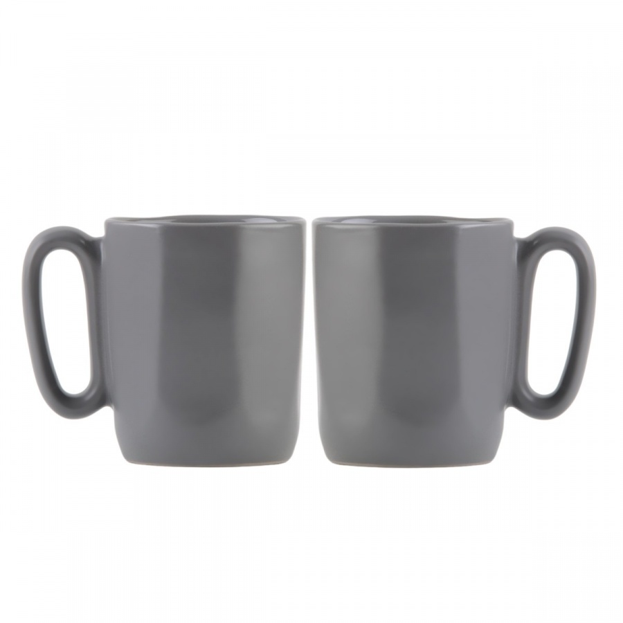 Dwa kubki ceramiczne z uszkiem 80 ml fuori szare 29958
