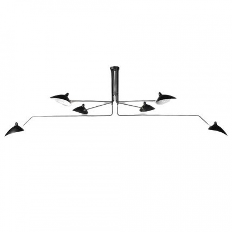 Lampa wisząca crane-6p czarna 280 cm