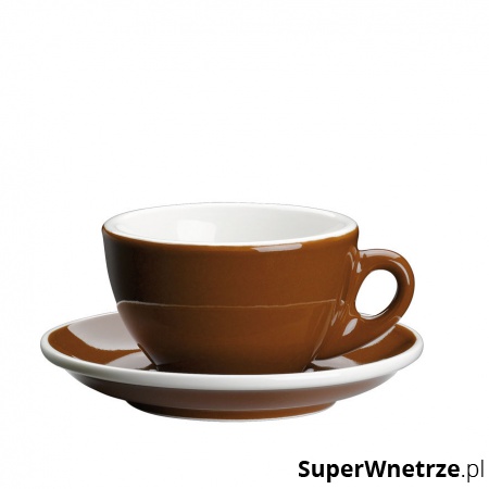 filiżanka do cappuccino, ze spodkiem, 0,1 l, brąz