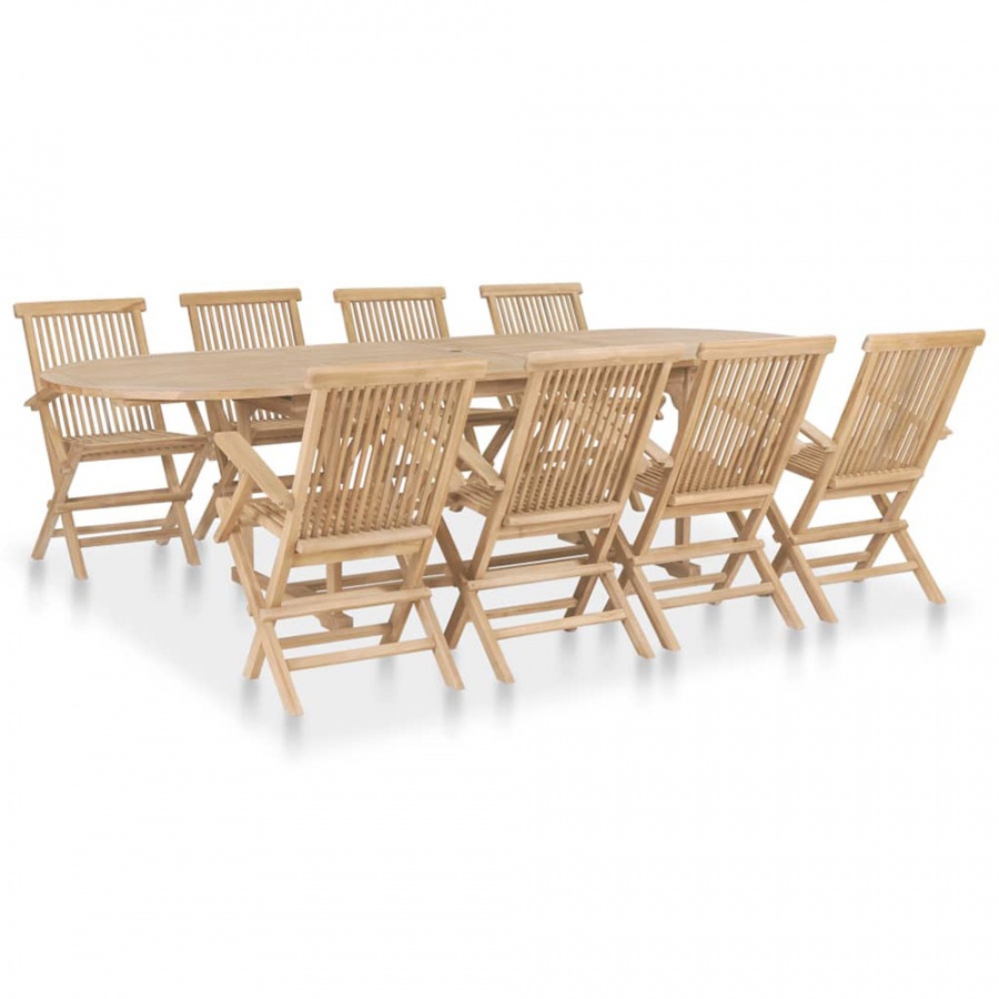 9-cz. zestaw mebli do ogrodu, 180-280x100x75 cm, drewno tekowe